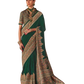 Green - Traditional Block Printed Dupion Silky Saree with Blouse Piece - UK Stock - 2/3 days Delivery  12KC25 K911
