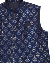 Navy Blue - Sequins Embroidered Indian Mens Waistcoat / Bandi - Bollywood - CS2401 KP 0524
