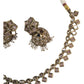 Peach - Small - Antique Gold Finish Necklace Set with Earrings - AE2405 C 0724