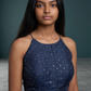 36" / UK 10 - Navy Blue - Mirror Work Strap Saree Blouse with cups - UK Stock - Quick Delivery - RNK - R778 -KY