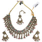 Mint / Pink - Medium - Antique Gold Finish Necklace Set with Earrings - RAK185 Cp 0724