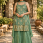 UK 12 / 38" - Sea Green - Ladies Sharara / Palazzo Trousers Suit - UK Stock - Sangeet / Henna / Weddings - OC21179 VA