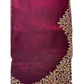 Dark Magenta - Rich Saree with Stone Work Border and Blouse Piece - UK stock - 24hr Dispatch - RS2511 TA