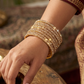 Rose Gold - Set of 8 Stone Bangles -  M to XXL - HAN2601 07Ka26