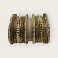 Pearls / Gold Stone - Antique Gold Finish Bangles Set (Set of 14) - UK stock - SM, M, L, XL JAN2655 09Tv25