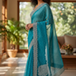 Light Blue - Rich Saree with Thread / Stone Embroidery and Blouse Piece - UK stock - 24hr Dispatch - RS2525 VJ
