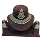 Gold / Neutral - Medium Size Antique Gold Finish Necklace Set with Earrings & Tika Head piece - GGA05  KV 052