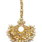 Neutral Gold Pearl - Gold Finish Large Size Tika Head Piece - Indian Ladies Fashion Jewellery - AE2439 11T24