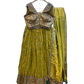 Size UK 14 (40" Bust) Adjustable to Size 16 - Olive Green - Banarasi Silky Lehenga Set - Mehndi / Sangeet / Bridesmaids / Weddings / Garba  - UK Stock - 24h Dispatch - JF7973 05JP26