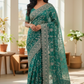 Light Blue - Rich Saree with Allover Embroidery and Blouse Piece - UK stock - 24hr Dispatch - RS2507 PT