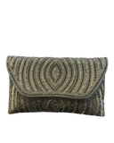 Black / Dark Grey - Rich Hand Embroidered Clutch Bag / Handbag -Bollywood / Weddings - JS37 06KP26
