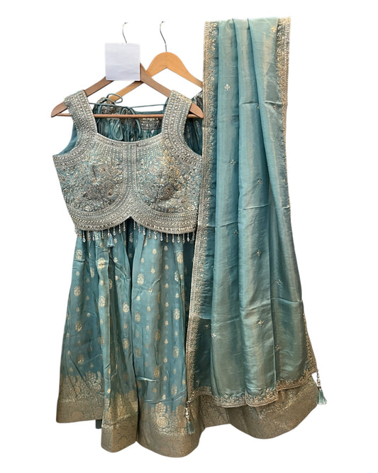 Size 12 / 38" Bust - Sea Green - Ready Made Lehenga Set - UK Stock - 24h Dispatch - KTC250629 JY