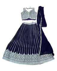 Purple - Ready Made Lehenga Set - Size 12 - 38
