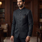 Black - PREMIUM Slim Fit Mens Self Brocade BandhGala / Prince / Chinese Collar Jacket - Fantastic Fit - CS2702 09TY26