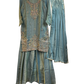 UK 18 / 44" - Sky Blue - Ladies Sharara / Palazzo Trousers Suit - UK Stock - Sangeet / Henna / Weddings - HEL23927 TP