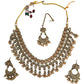 Peach - Medium - Antique Gold Finish Necklace Set with Earrings - RAK185 Cp 0724
