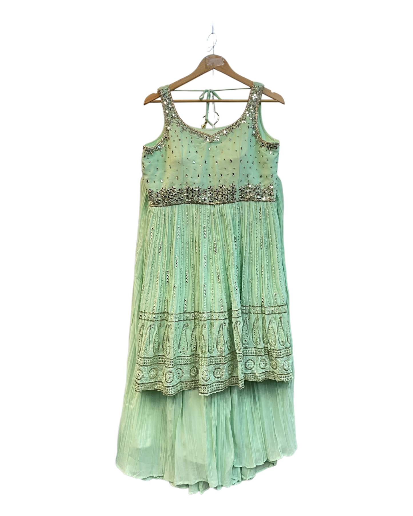 Sale! Mint Green - Ready Made Palazzo Trousers Set - Size 12 - 42" (Loosen up to 14) ) UK Stock - 24h Dispatch - KTC2354 04TT23