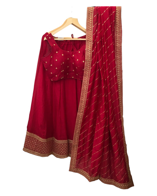 Fuchsia - Silky Lehenga Set - Weddings ,Bridesmaids, Sangeet,  Henna, Haldi - 24h Dispatch - AF2414 TT 0624