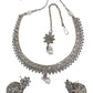 Clear Stone - Small - Silver Finish Necklace Set with Earrings - DAJ298 C 0724