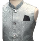 Ice / Light Blue - Rich Suiting Material Mens Indian Waistcoat - Amazing Fit - Great Quality - YD2417 KC 0824