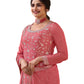 Coral - Simple / Classy Ladies Indian Palazzo Trousers Suit with Printed Dupatta - Size 16 (42") - VF66844 TK1024