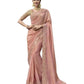 Peach - Handloom  - Designer Embroidered Saree with Blouse Piece - SULBRI4012 PY 0425