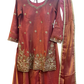 UK 10 / 36" - Coral - Silky Brocade Ladies Sharara / Palazzo Trousers Suit - Sangeet / Henna / Temple - JF1234 05TC26