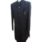 Stunning Double Layered Mens Black Sherwani in Suede - SHU2402 PY 0124