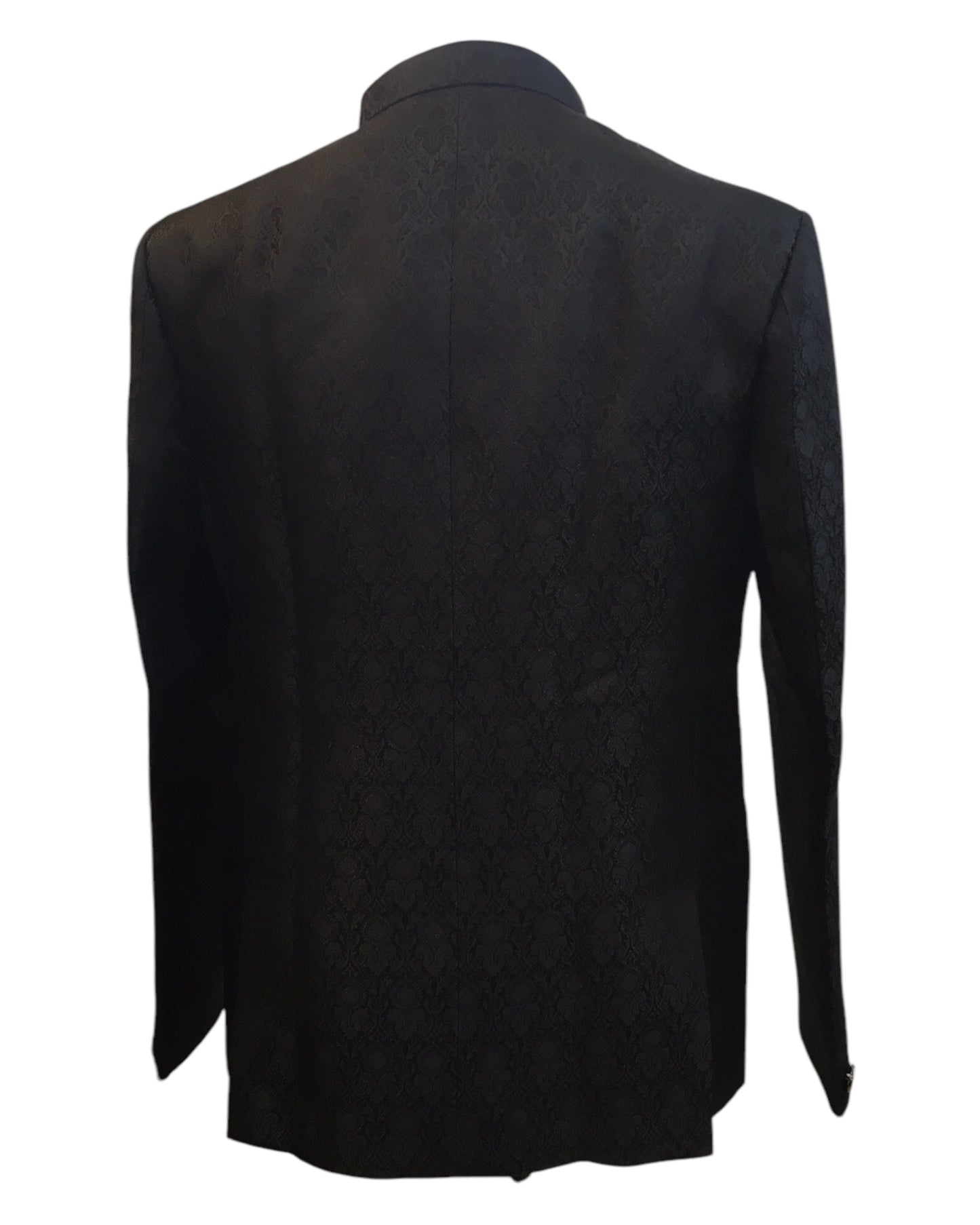 Black - PREMIUM Slim Fit Mens Self Brocade BandhGala / Prince / Chinese Collar Jacket - Fantastic Fit - CS2501 01TA25