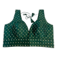 40" / UK 14 - Bottle Green - Silky Designer Saree blouse with cups,  Sleeveless - UK Stock - Quick Delivery - RNK - R717 KV