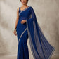 Navy Blue - Fancy Party Saree with Blouse Piece - UK stock - 24hr Dispatch - SP2625 VY