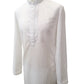 White - Lucknowi Cotton Men's Rich Kurta Set with Straight Pants -  Indica KH 0324