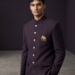 Size 40" Chest - Wine - PREMIUM Slim Fit Mens Jute BandhGala / Prince / Chinese Collar Jacket - Fantastic Fit - CS2603 TH