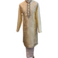 Light Gold - Rich Silky Mens Indian Kurta set with Hand Embroidery - Weddings / Walimas , Sangeet, Mehndi / Henna , Eid / Diwali - BS2506 01TC25