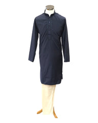 Navy Blue Cotton Silky Mens Kurta Set - Sangeet Mehendi Haldi KCS1001KY 0923