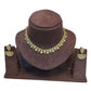 Green / Pink - Small Size Antique Gold Finish Necklace Set - AE2504 R 0525