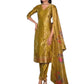 Haldi Yellow - Banarasi Handloom Ladies Indian Salwar Suit with Printed Dupatta - Available in Size 10 (36") LL-FAR22404 TY 1024