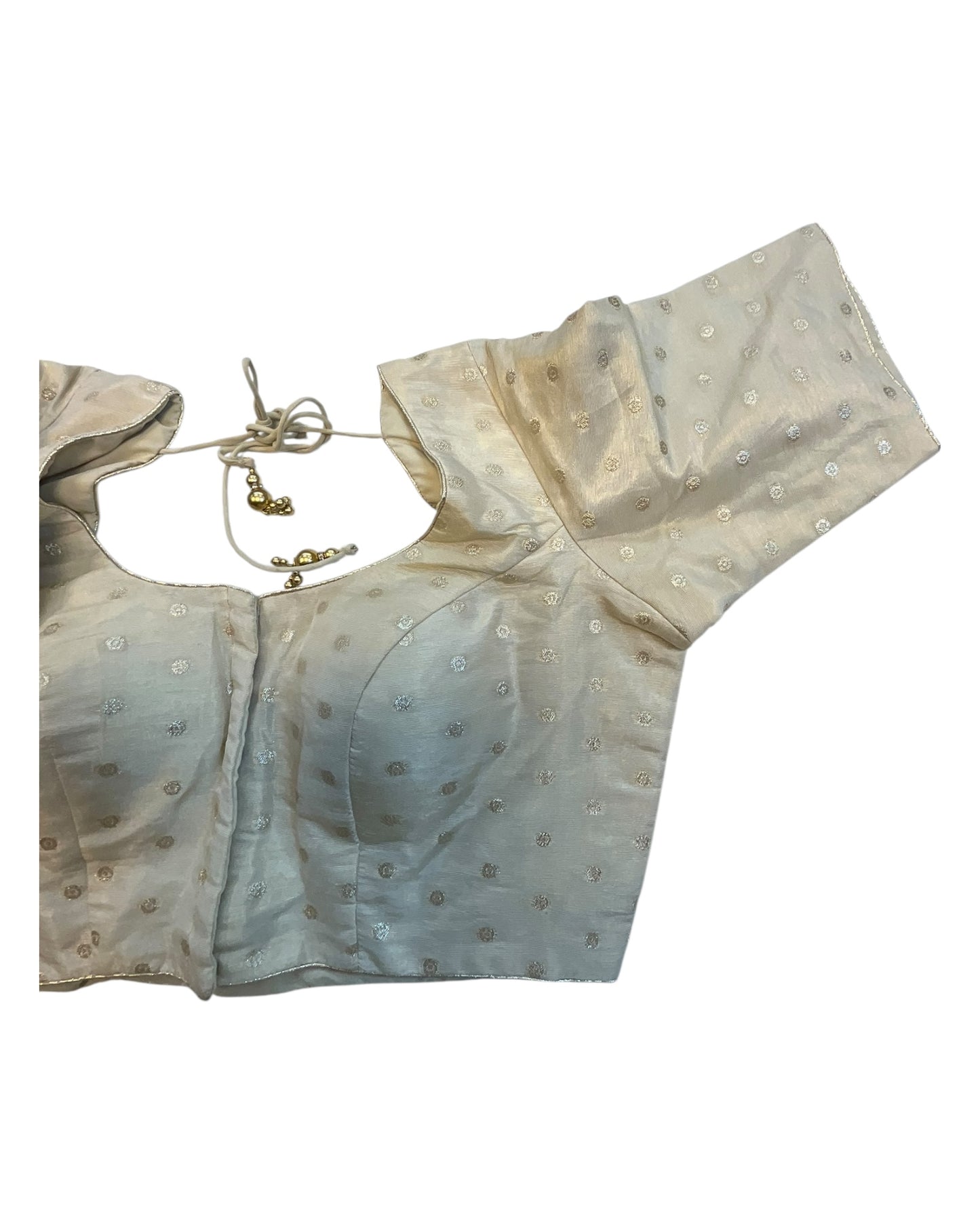 38" & 42" - Cream / Champagne - Banarasi Brocade Saree / Lehenga Blouse -UK Stock - Quick Dispatch - X1212 08H25