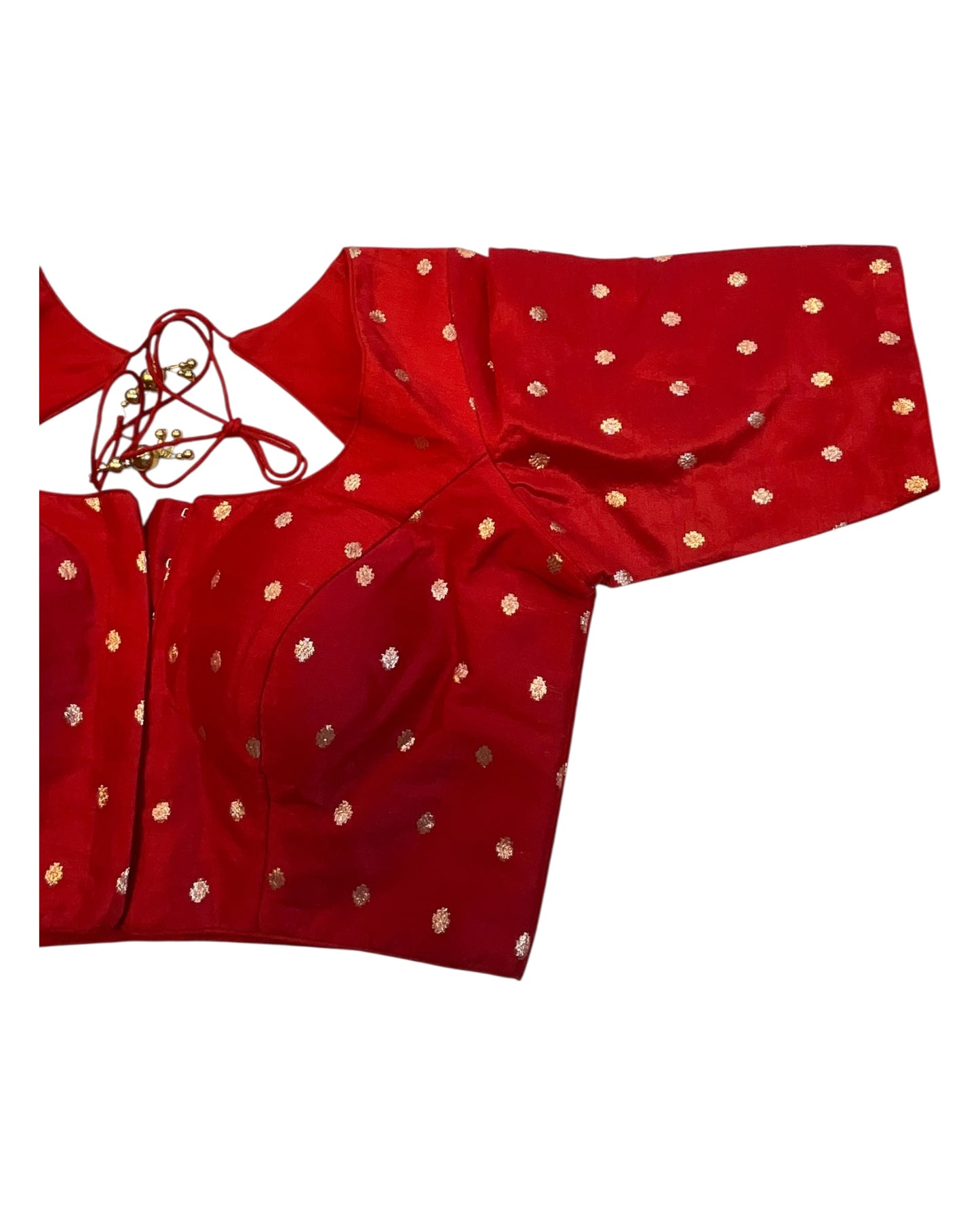 34", 38" & 42" - Red - Banarasi Brocade Saree / Lehenga Blouse -UK Stock - Quick Dispatch - X767 08Ap25