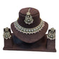 Baby Pink - Large Size Antique Gold Finish Necklace Set with Earrings & Tika Head Piece - GGA02 KA0525