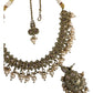 Gold - Medium - Antique Gold Finish Necklace Set with Earrings - DAJ540 H 0724