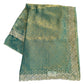 Sea Green - Self Print Crepe - Party Wear Embroidered Saree with Blouse Piece - SP2504022 TY