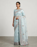 Pastel Sky Blue - Fancy Party Saree with Blouse Piece - UK stock - 24hr Dispatch - SP2602 VH