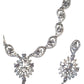 Clear - American Diamond Style Silver Finish Small Size Necklace Set with Earrings - AE2421 11R24
