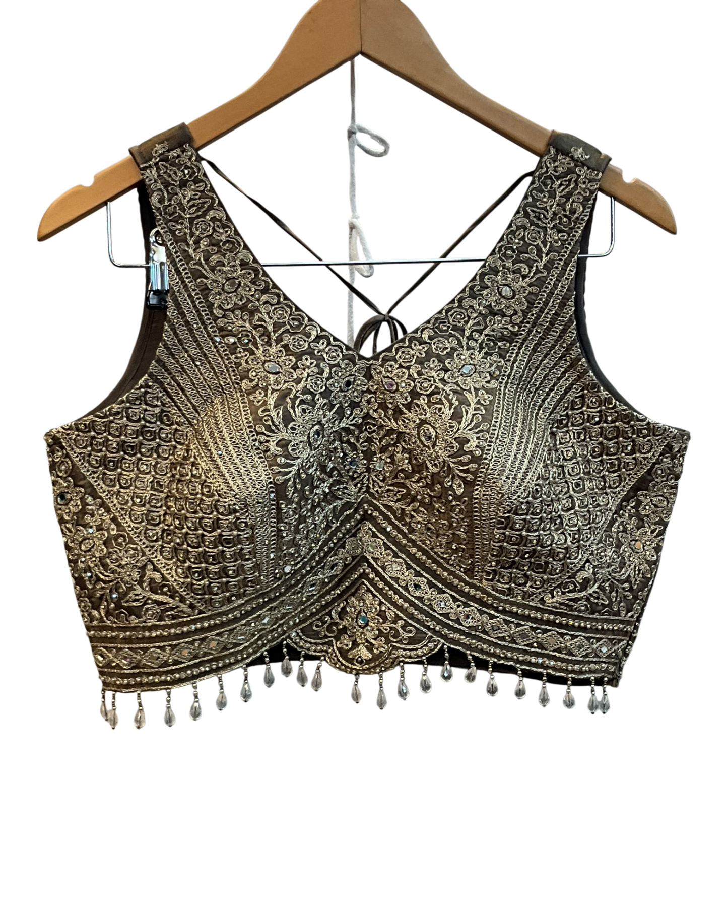 Size UK 12 (38" Bust) Adjustable to Size 14 - Antique Gold - Silky Lehenga Set - Mehndi / Sangeet / Bridesmaids / Weddings / Garba  - UK Stock - 24h Dispatch - JF10906 05PA26