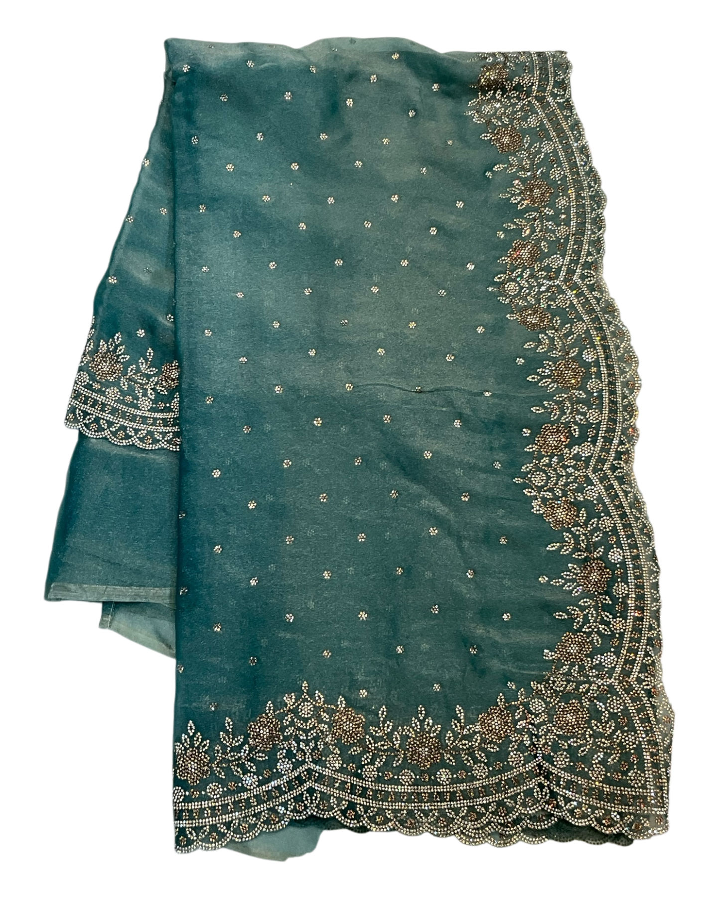 Turquoise Blue - Classic Saree with Thread Work Border and Blouse Piece - UK stock - 24hr Dispatch - RS2529 JR