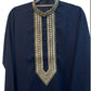 Dark Navy Blue - Soft Cotton Silky Mens Kurta Set with Rich Embroidery- Sangeet Mehendi Haldi - KCS2002 06VY26