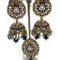 Navy - Large - Antique Gold Finish Necklace Set with Earrings - RAK203 KK 0724