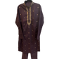 Wine - Soft Cotton Silky Mens Kurta Set with Neck Thread Embroidery- Sangeet Mehendi Haldi - KCS1025 06VY26