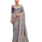 Lilac / Purple - Handloom  - Chiffon Banarasi Saree with Blouse Piece - JOH1601  10TY25